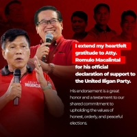 Congressman Celso Regencia extend heartfelt gratitude to Atty. Romulo Macalintal